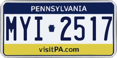 PA license plate MYI2517