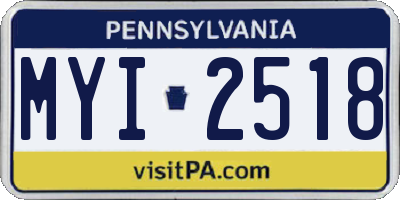 PA license plate MYI2518