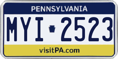 PA license plate MYI2523