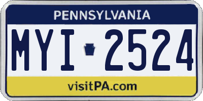 PA license plate MYI2524