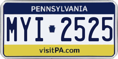 PA license plate MYI2525