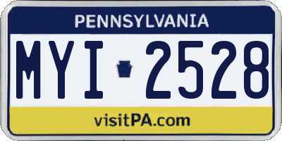 PA license plate MYI2528