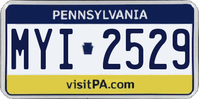PA license plate MYI2529