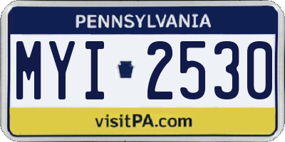 PA license plate MYI2530