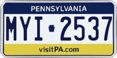 PA license plate MYI2537