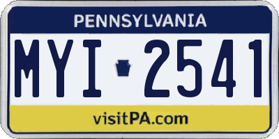 PA license plate MYI2541