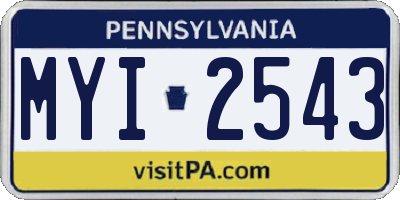 PA license plate MYI2543