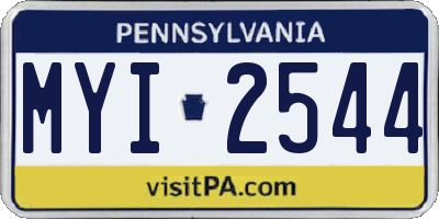 PA license plate MYI2544
