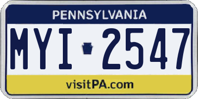PA license plate MYI2547