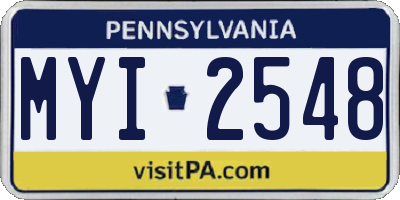 PA license plate MYI2548
