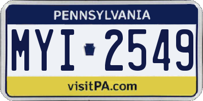 PA license plate MYI2549