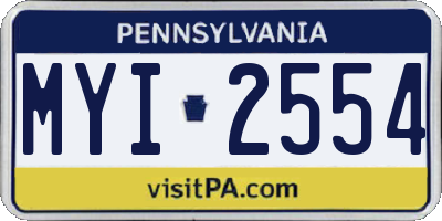 PA license plate MYI2554