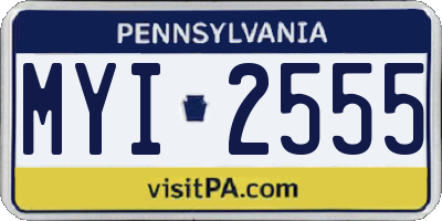 PA license plate MYI2555