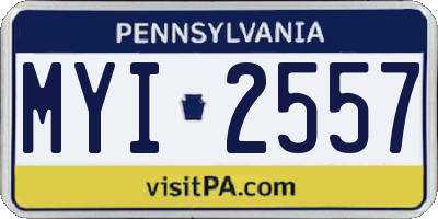 PA license plate MYI2557