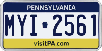 PA license plate MYI2561