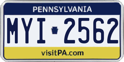 PA license plate MYI2562
