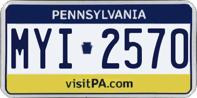 PA license plate MYI2570