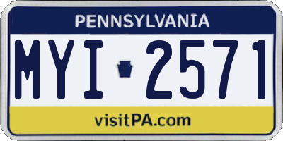 PA license plate MYI2571