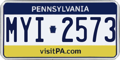 PA license plate MYI2573