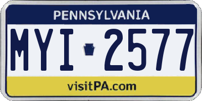 PA license plate MYI2577