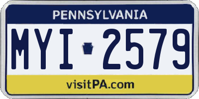 PA license plate MYI2579