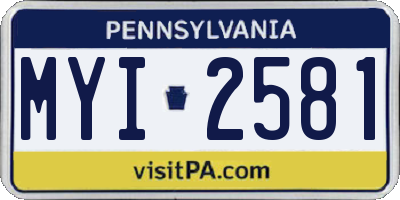 PA license plate MYI2581