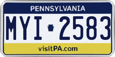 PA license plate MYI2583