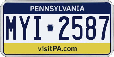 PA license plate MYI2587
