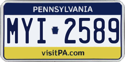 PA license plate MYI2589