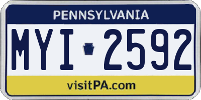 PA license plate MYI2592