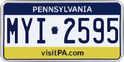 PA license plate MYI2595