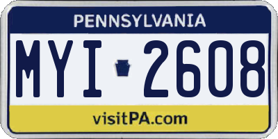 PA license plate MYI2608