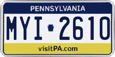 PA license plate MYI2610