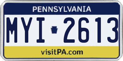 PA license plate MYI2613