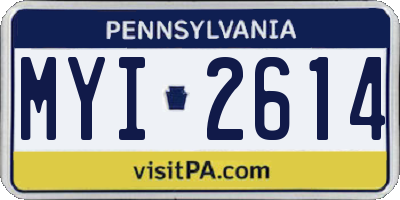 PA license plate MYI2614