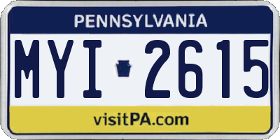 PA license plate MYI2615