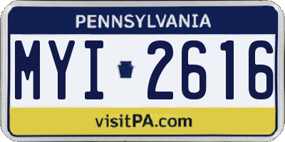 PA license plate MYI2616