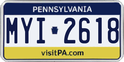 PA license plate MYI2618