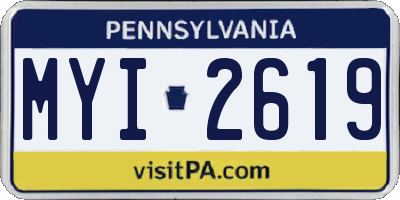 PA license plate MYI2619
