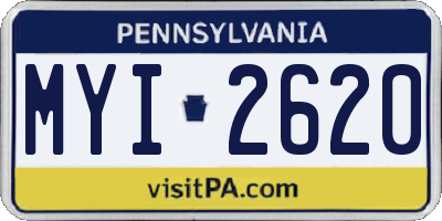 PA license plate MYI2620