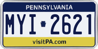 PA license plate MYI2621