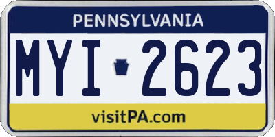 PA license plate MYI2623