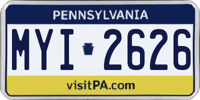 PA license plate MYI2626