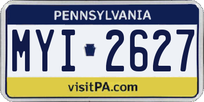 PA license plate MYI2627