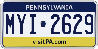PA license plate MYI2629