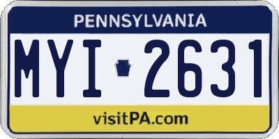 PA license plate MYI2631
