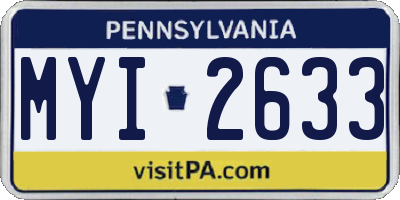 PA license plate MYI2633