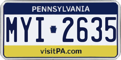 PA license plate MYI2635