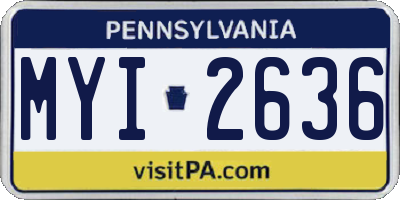 PA license plate MYI2636