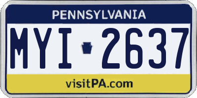 PA license plate MYI2637